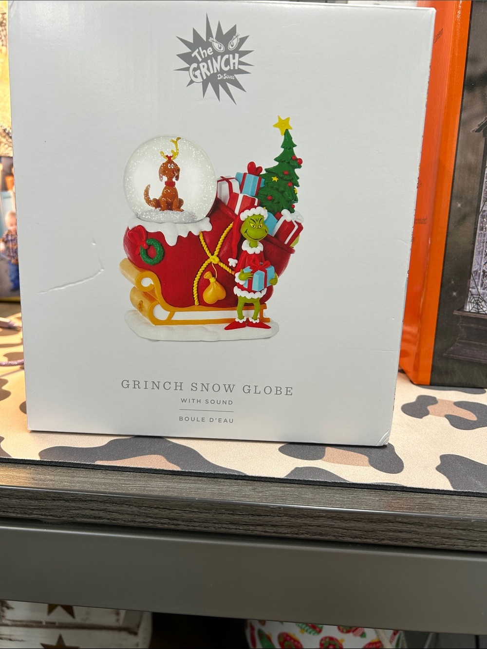 Hallmark Grinch Snow Globe in Red, Green and Gold